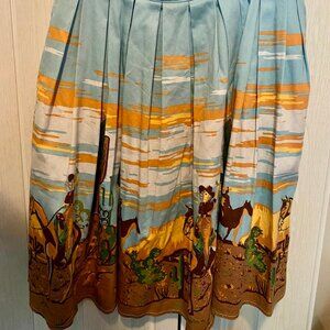 Cowgirl A-Line Cotton Skirt L
